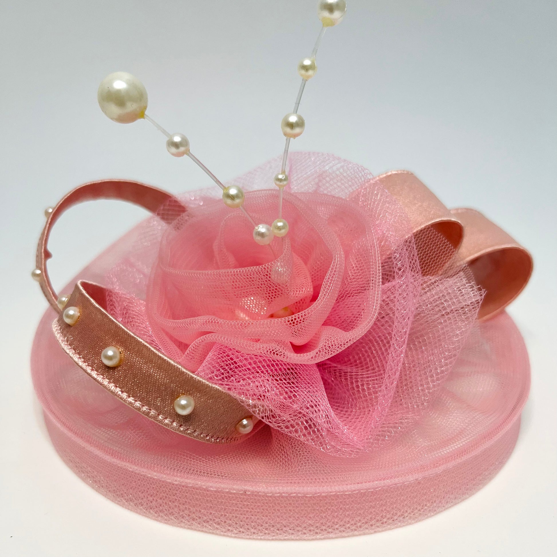 Princess Aurora Pink Fascinator Hat | Alligator Hair Clip