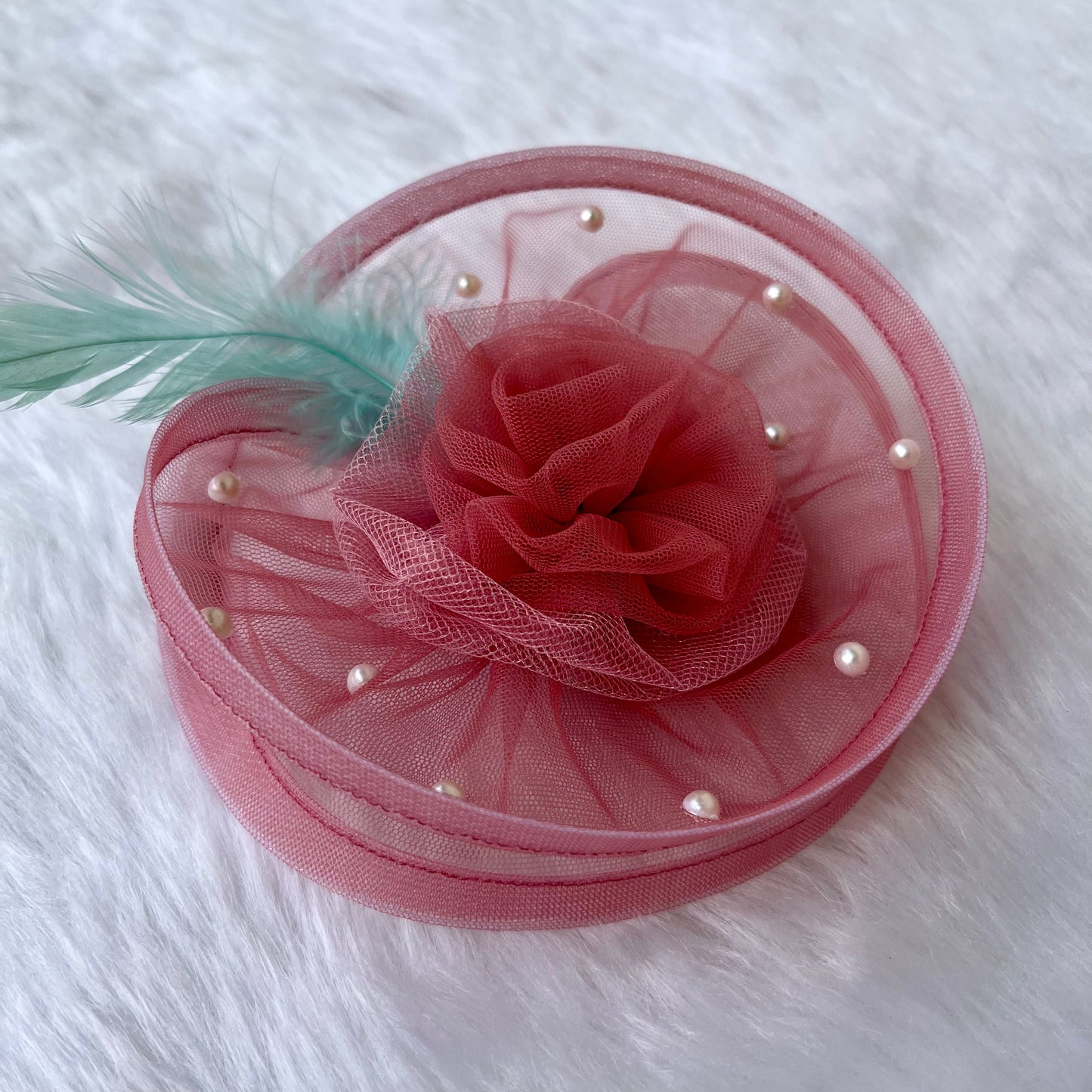Twisted Dusty Pink Fascinator | Baby Girl Birthday Headband