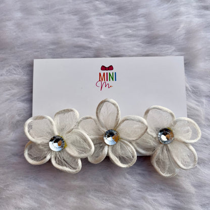 White Flower Tiara Baby Headband | Birthday Girl Accessories