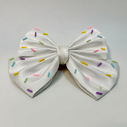 White Sprinkles Sailor Hair Bow | Women Quirky Hair Accessories