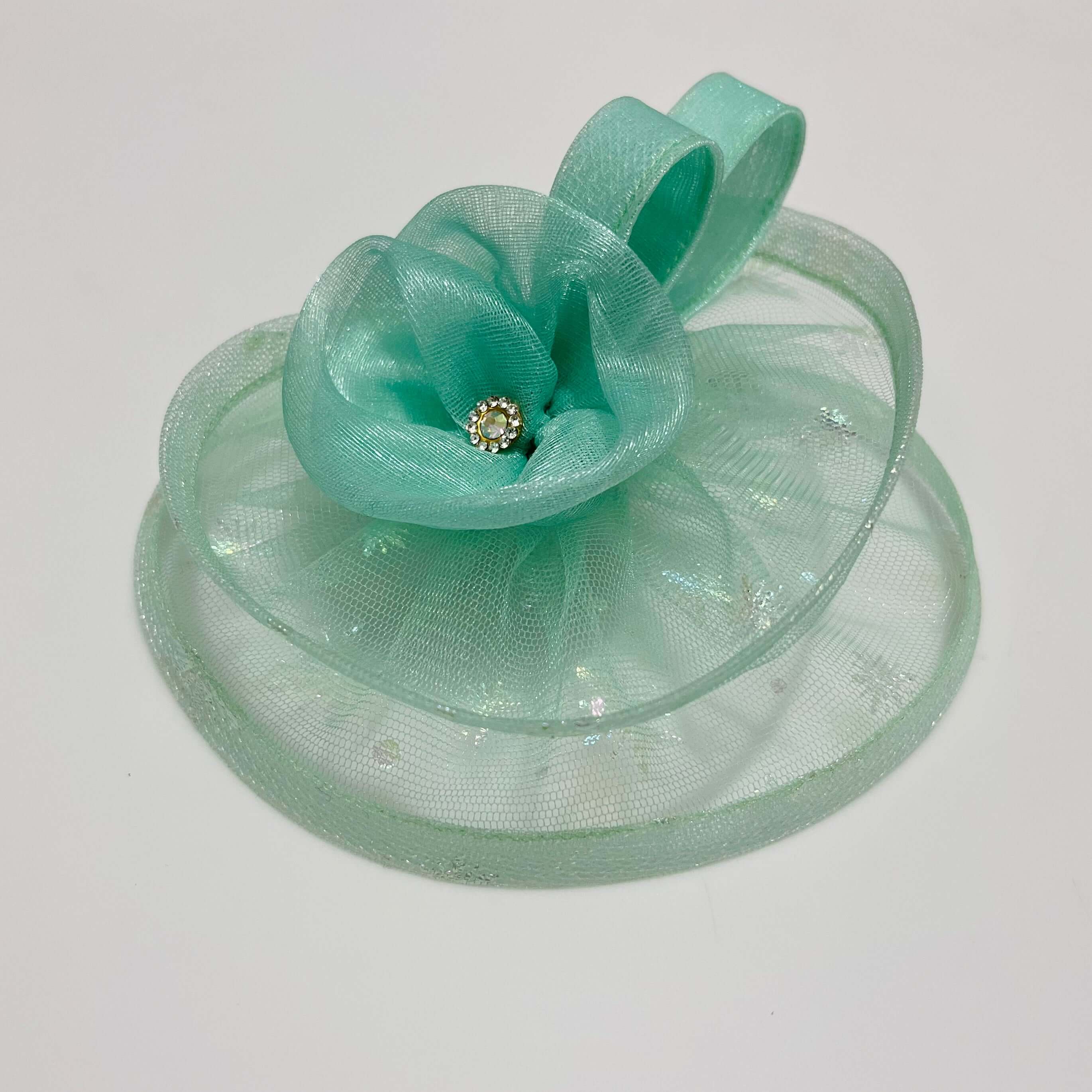 Mint green fascinator sales hat