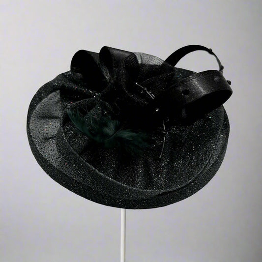 Black Sparkles Fascinator Hat | Princess Hair Accessory