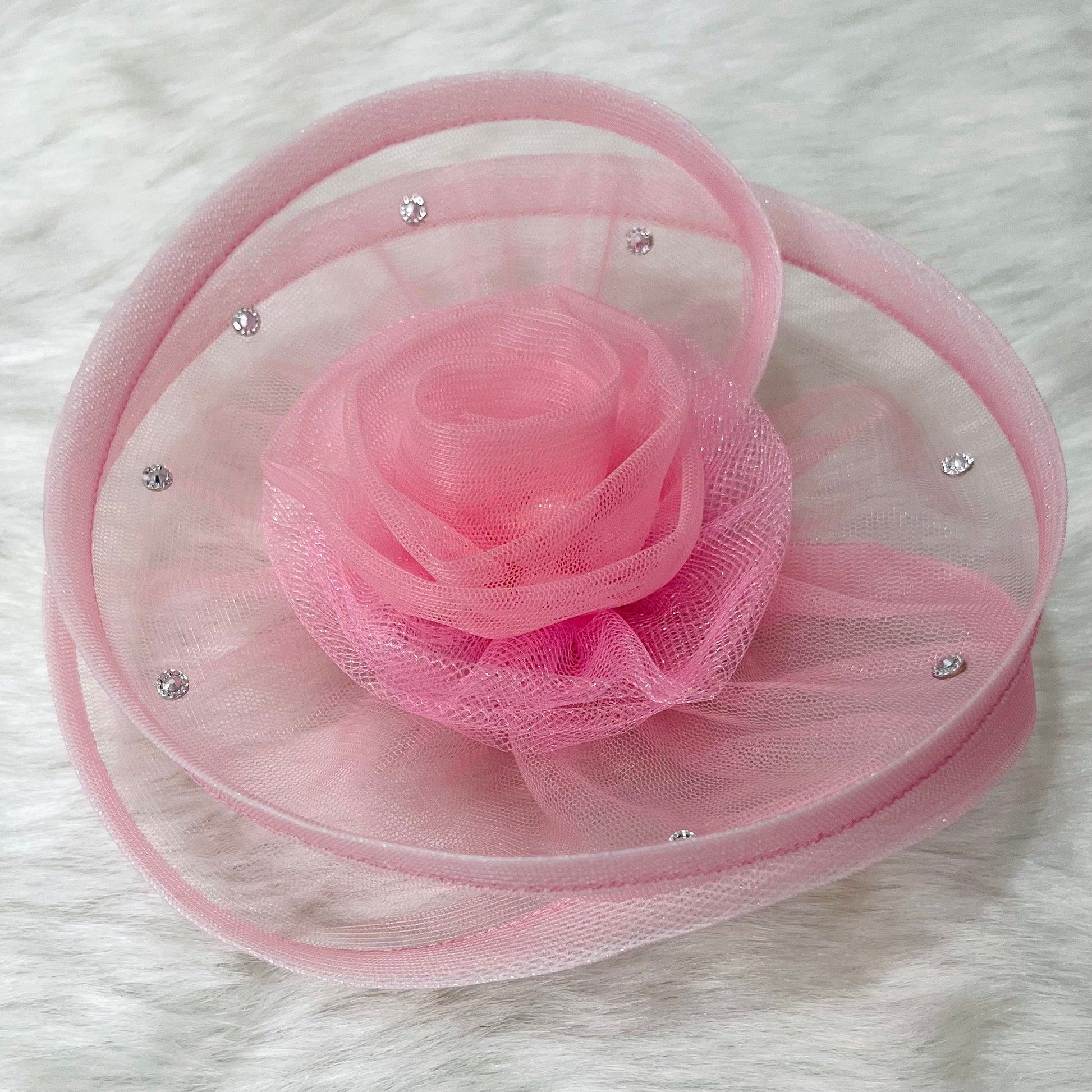Baby Pink Flower Fascinator | Princess Theme Hair Clip