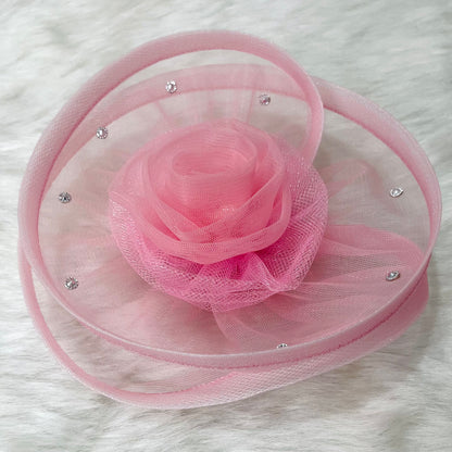 Baby Pink Flower Fascinator | Princess Theme Hair Clip