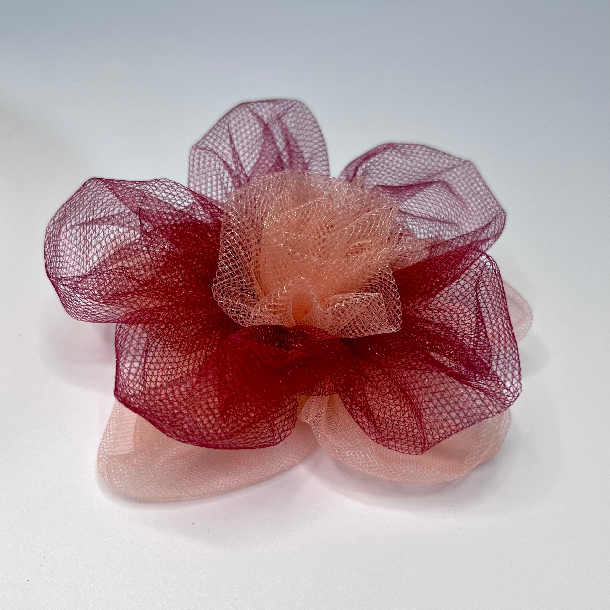 Peach and Maroon Flower Fascinator Hat | Floral Hair Accessory
