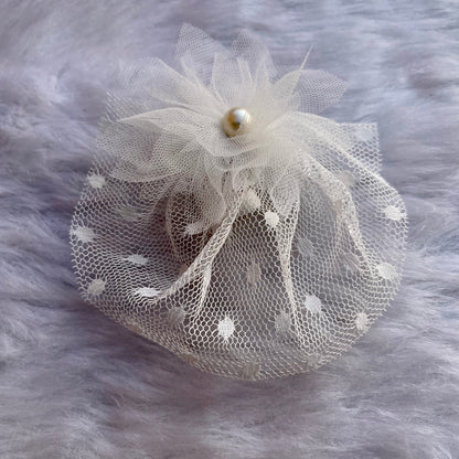 White Flower Hair Clip | Baby girl nylon headband