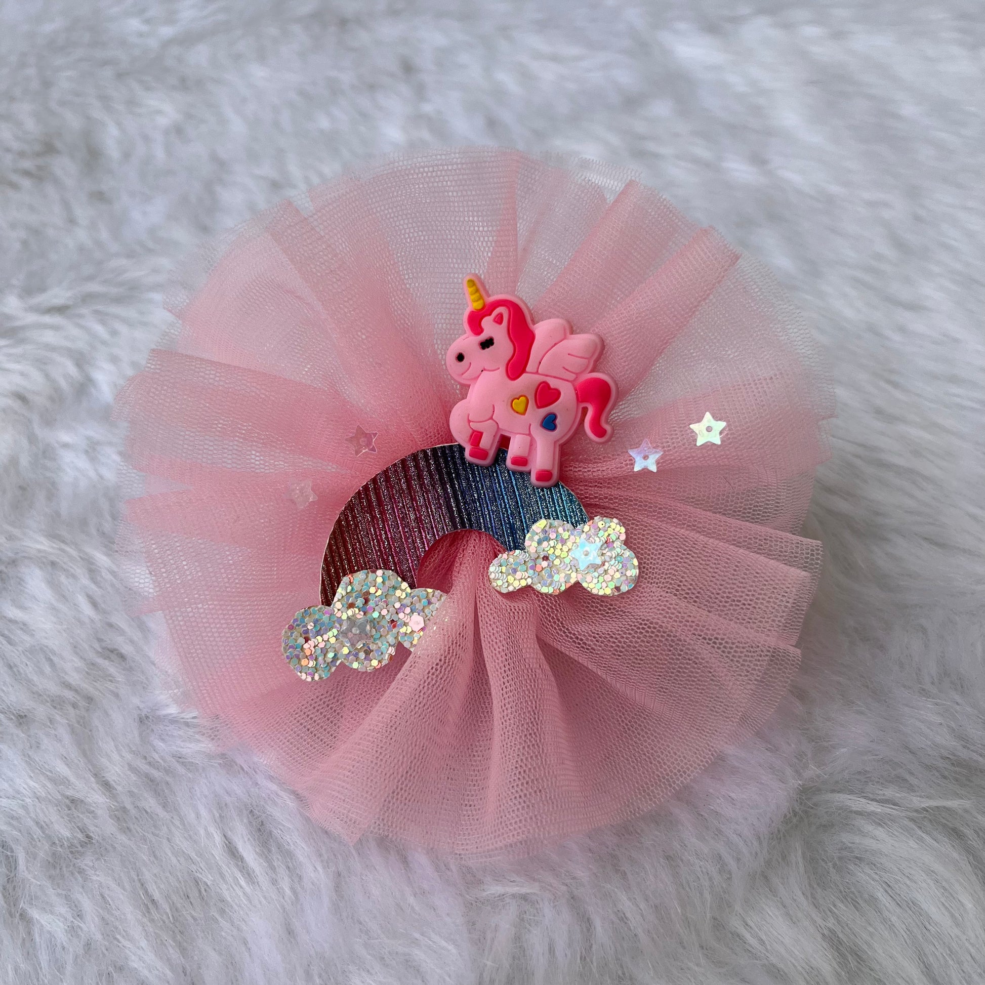 Magical Rainbow and Pink Unicorn Hair Clip | Birthday Hair Accessories