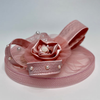 Blush Pink Fascinator Hat | Baby Girl Nylon Soft Headband