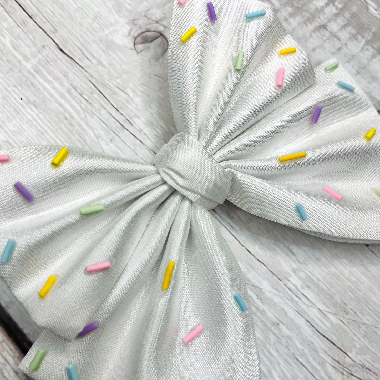 White Sprinkles Sailor Hair Bow | Baby Girl Nylon Soft Headband