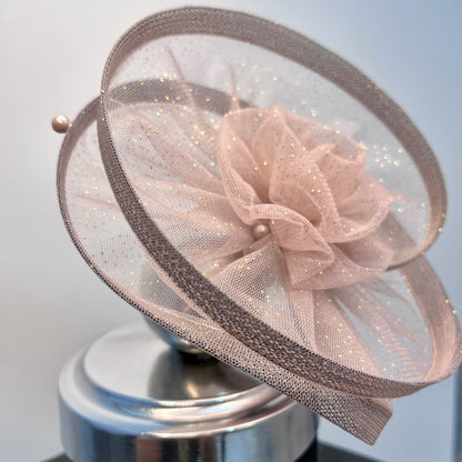 Rose Gold Fascinator Hair Clip | Cocktail Party Hat