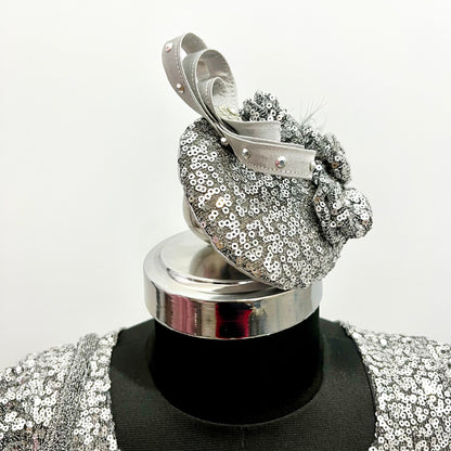 Dreamy Silver Sequin Fascinator Hat | Kate Middleton Fascinator