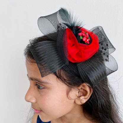 BLACK CHARM Fascinator Hair Accessory | Designer Hair Clip