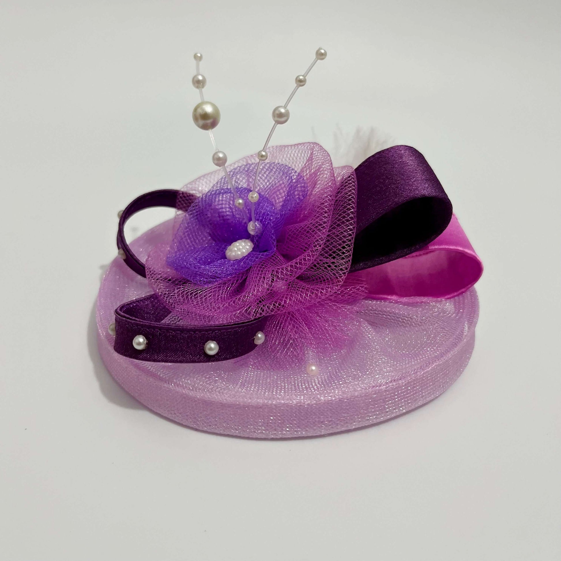 Purple Princess Fascinator Hat | Multicolor Har Pin | Birthday | Pre-Wedding Shoot