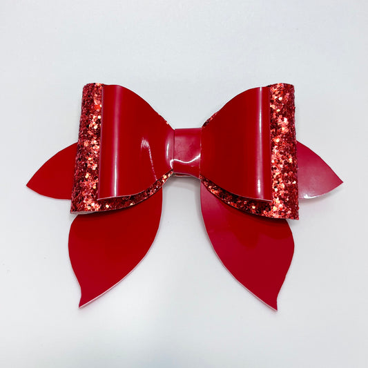 Red Pigtail Bow | Festive Hair Clip