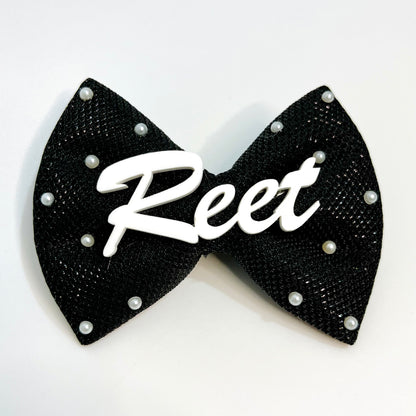 Personalised Name Black Bow | Alligator Hair Clip