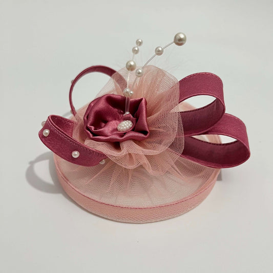 Blush Pink Princess Fascinator Hat | Birthday Baby Girl Headband