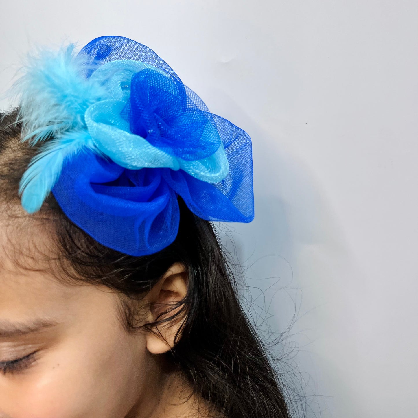 Blue flower fascinator | Baby Girl Birthday Hair Accessory