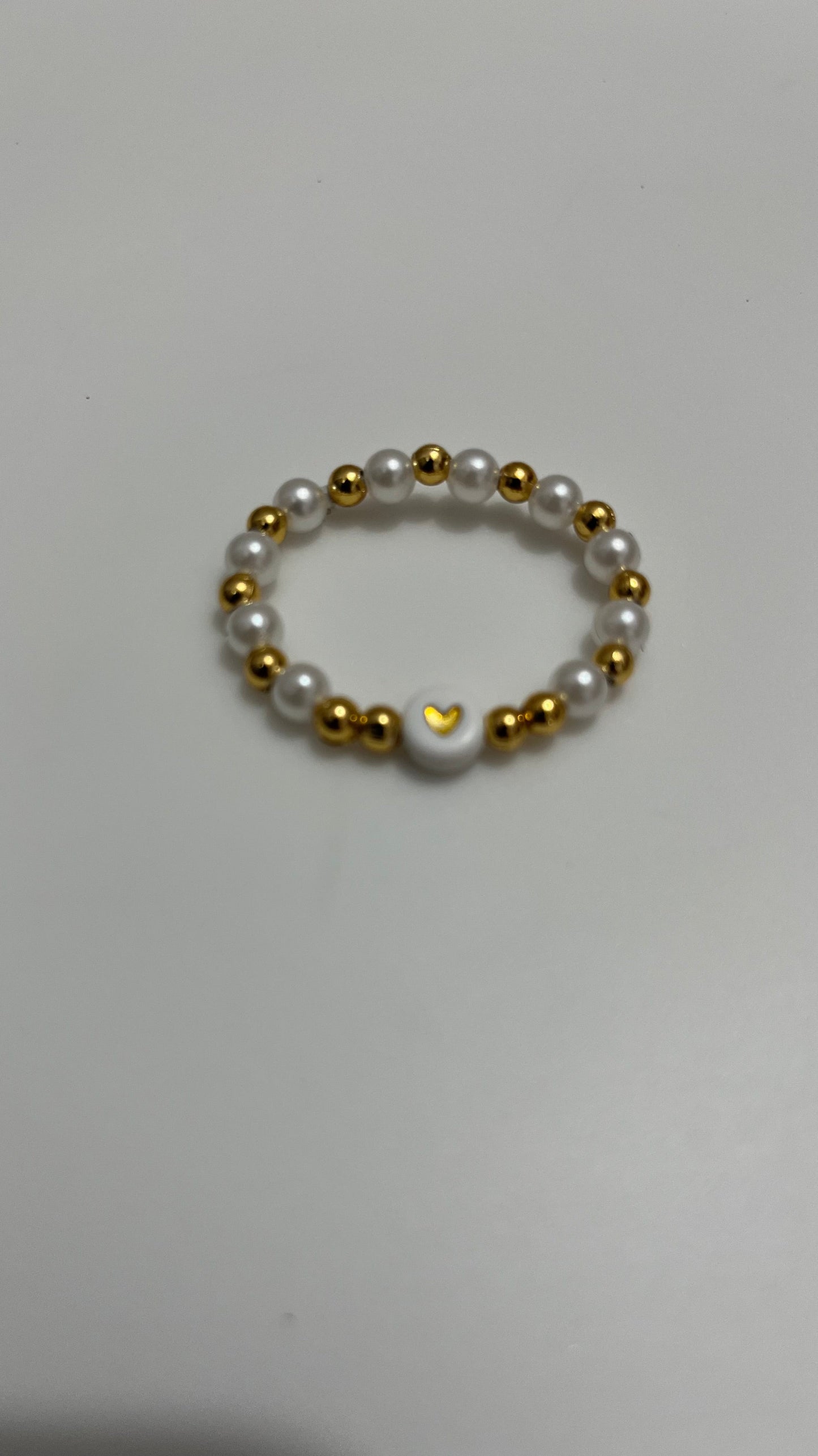 White and Gold Heart Bracelet for Baby Girls