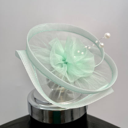 Sea Green Fascinator Hat | Baby Girl Nylon Headband