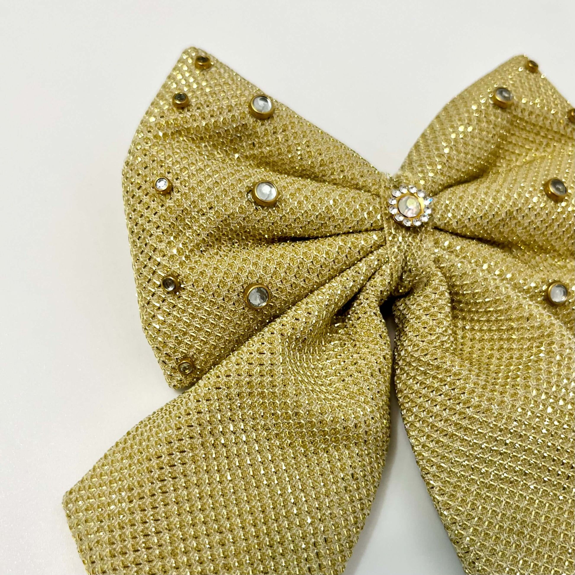 Yellow Embellished Pigtail Hair Bow Clip