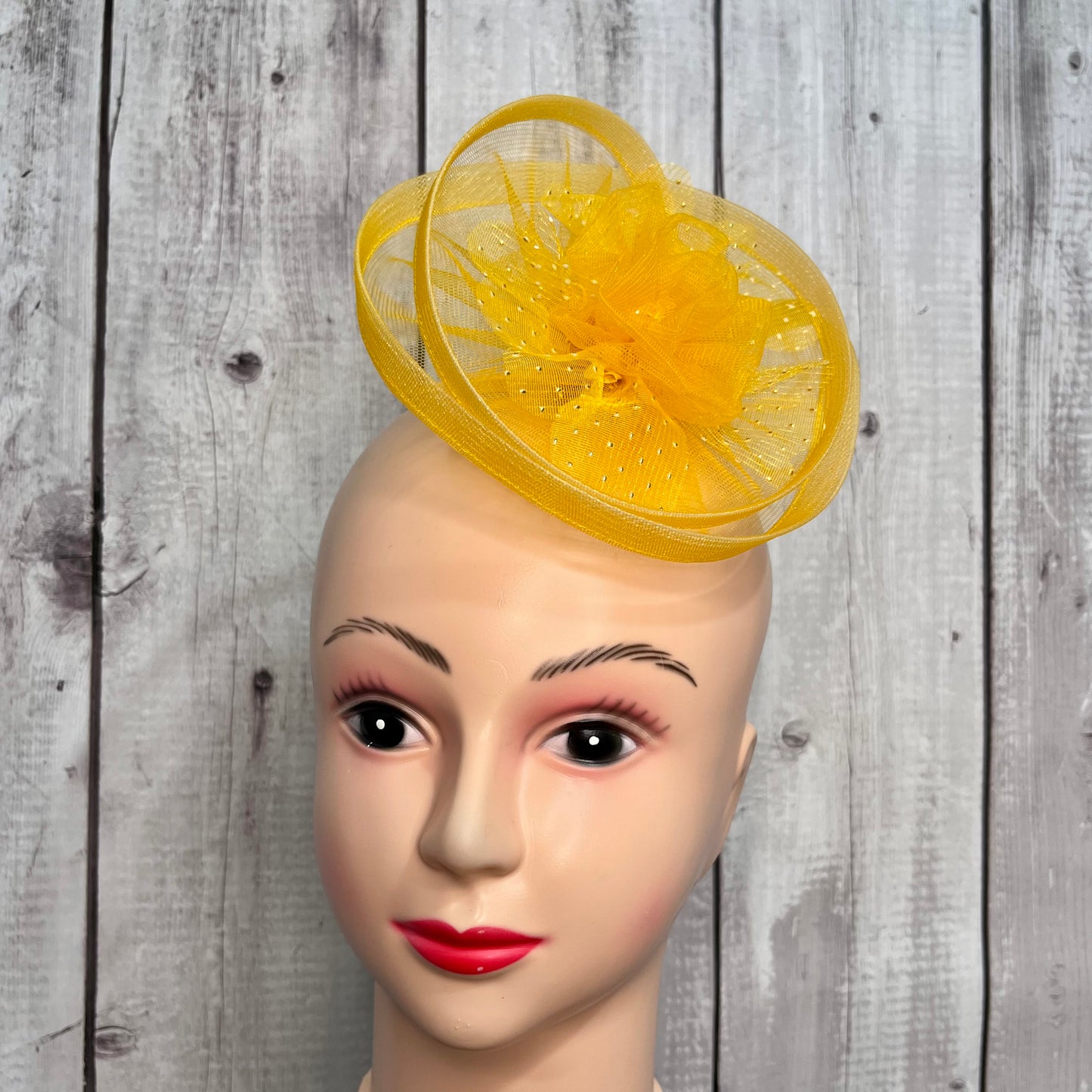 Yellow Summer Fascinator Hat | Girls birthday photoshoot Hair clip