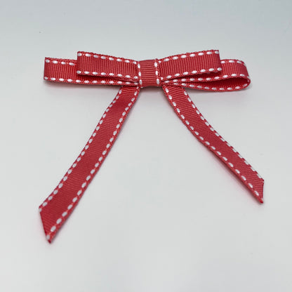 Coral Pink Ribbon Tail Bow | Baby Girl Nylon Headband
