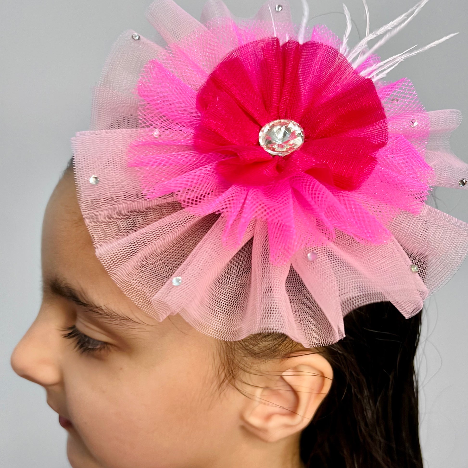 POMPONETTE Pink Fascinator | Multiple Shades Hair Accessories