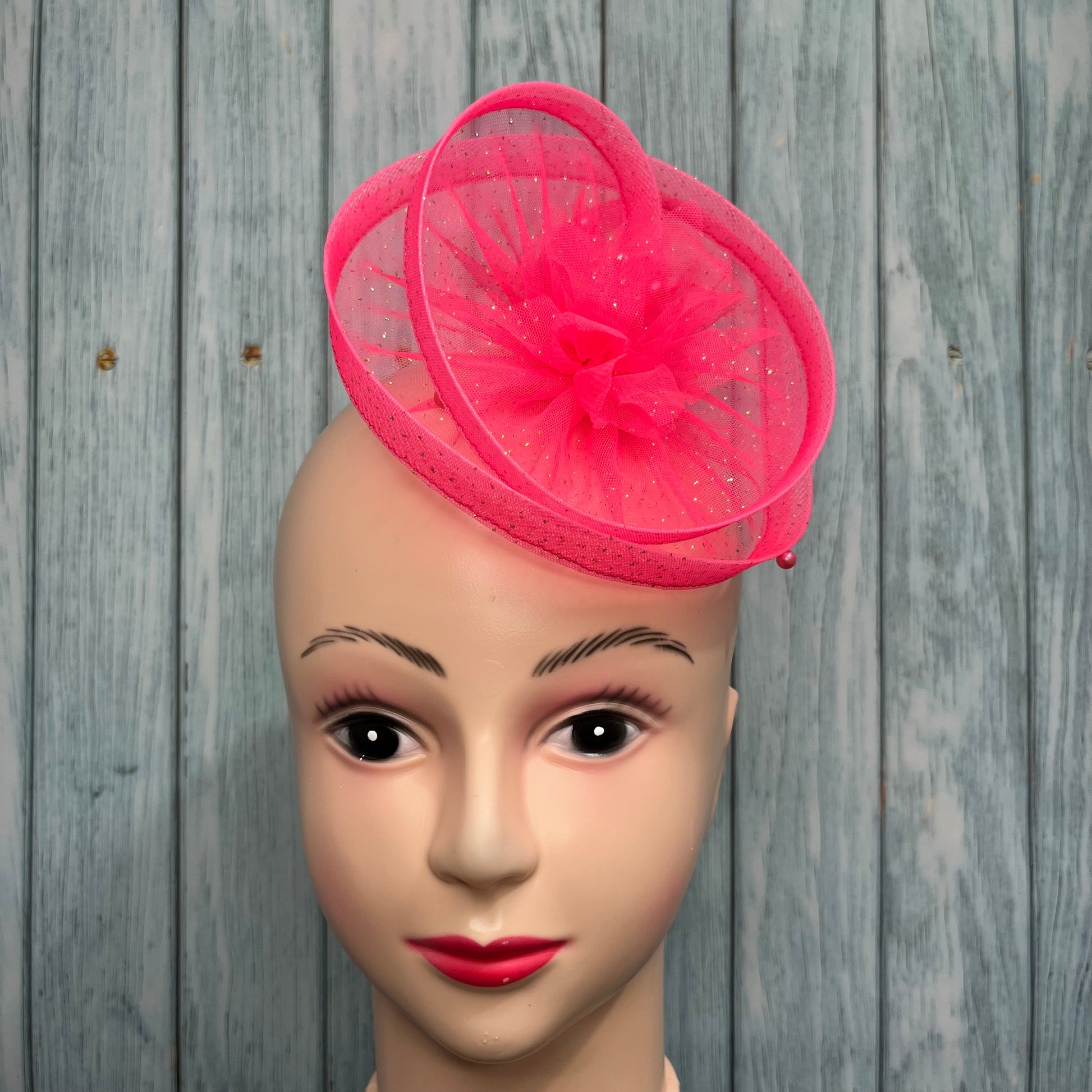 Golden Sparkle Pink Fascinator Baby Girl Headband