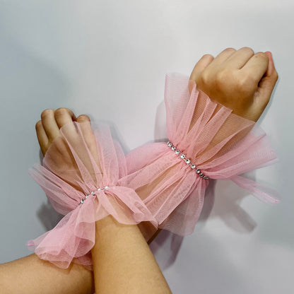 Pink Tulle Bracelet Cuffs