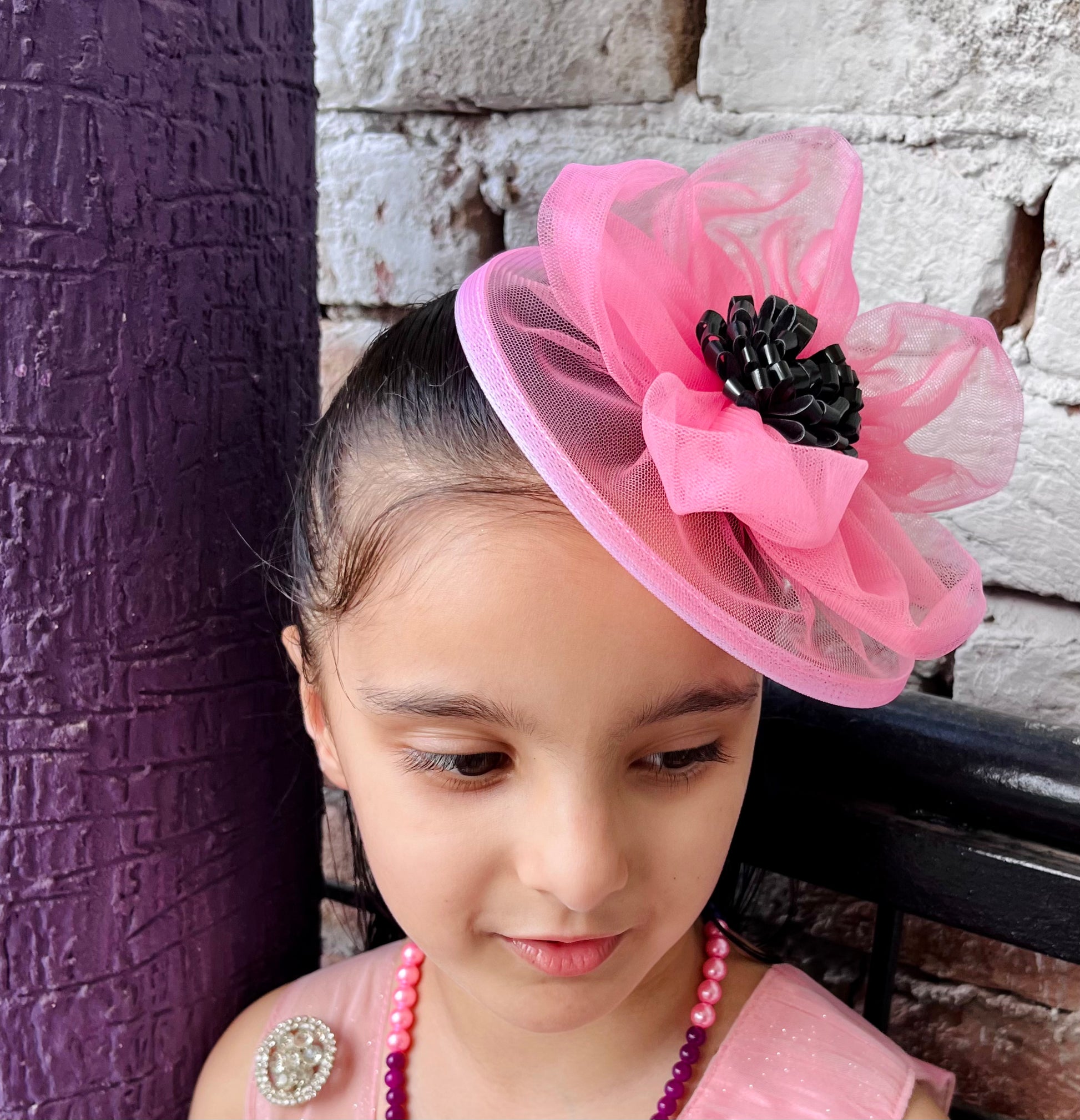 Dusky Pink Flower Fascinator Hat | Birthday Hair Clip
