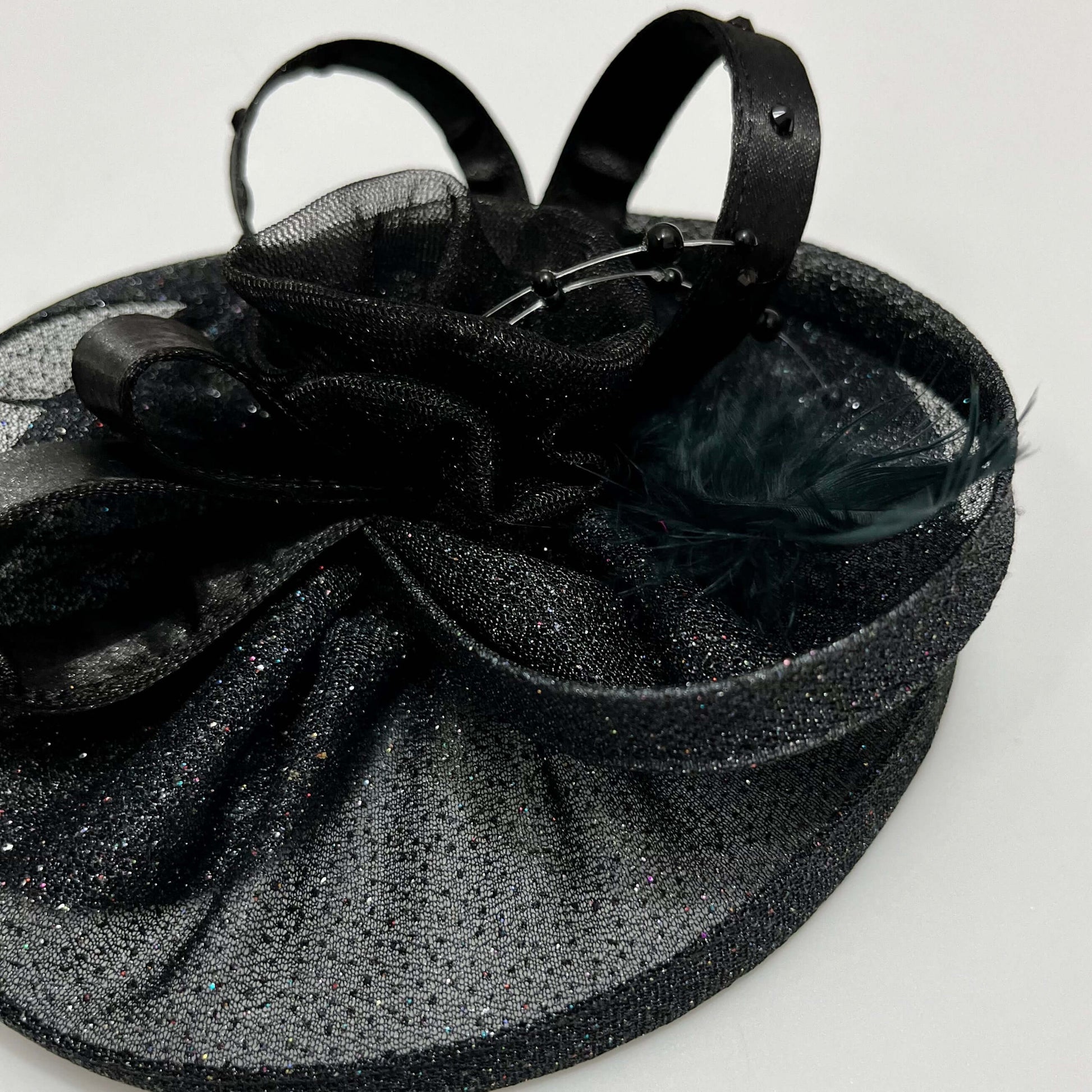 Black Sparkles Fascinator Hat | Baby Girl Headband
