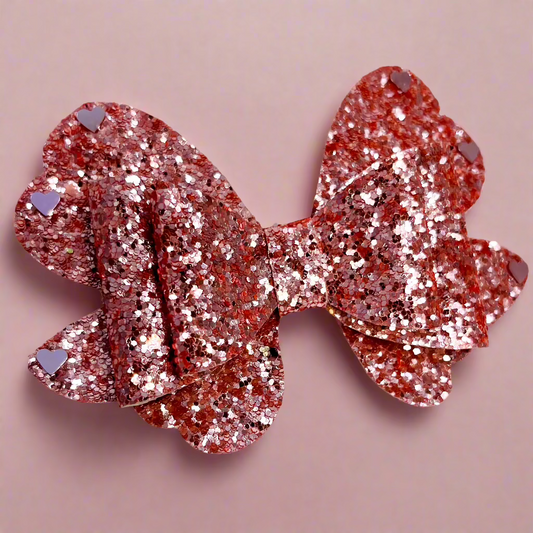 Blush Pink Glitter Bow | Birthday Hair Accessory