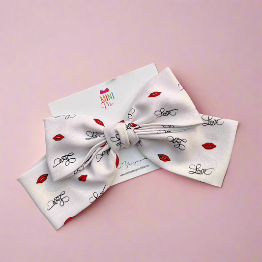 Off White Layered Knott Bow Hair Clip for Valentine's Day