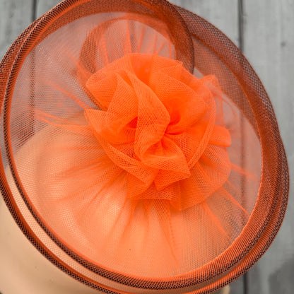 Twisted Orange Flower Fascinator Hair Clip