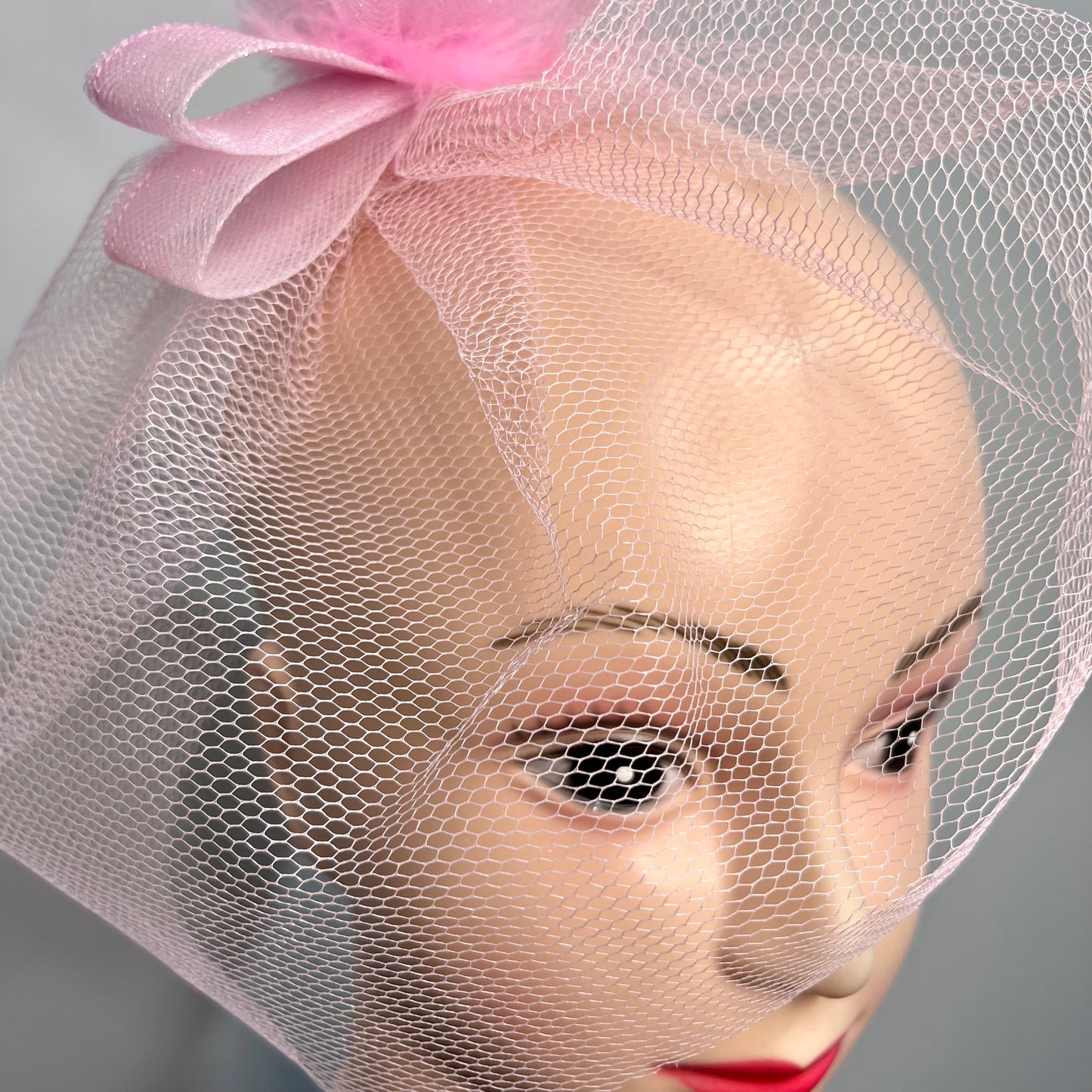 SERENITY Pink Veil Fascinator | Fashion Week Hair Accessory