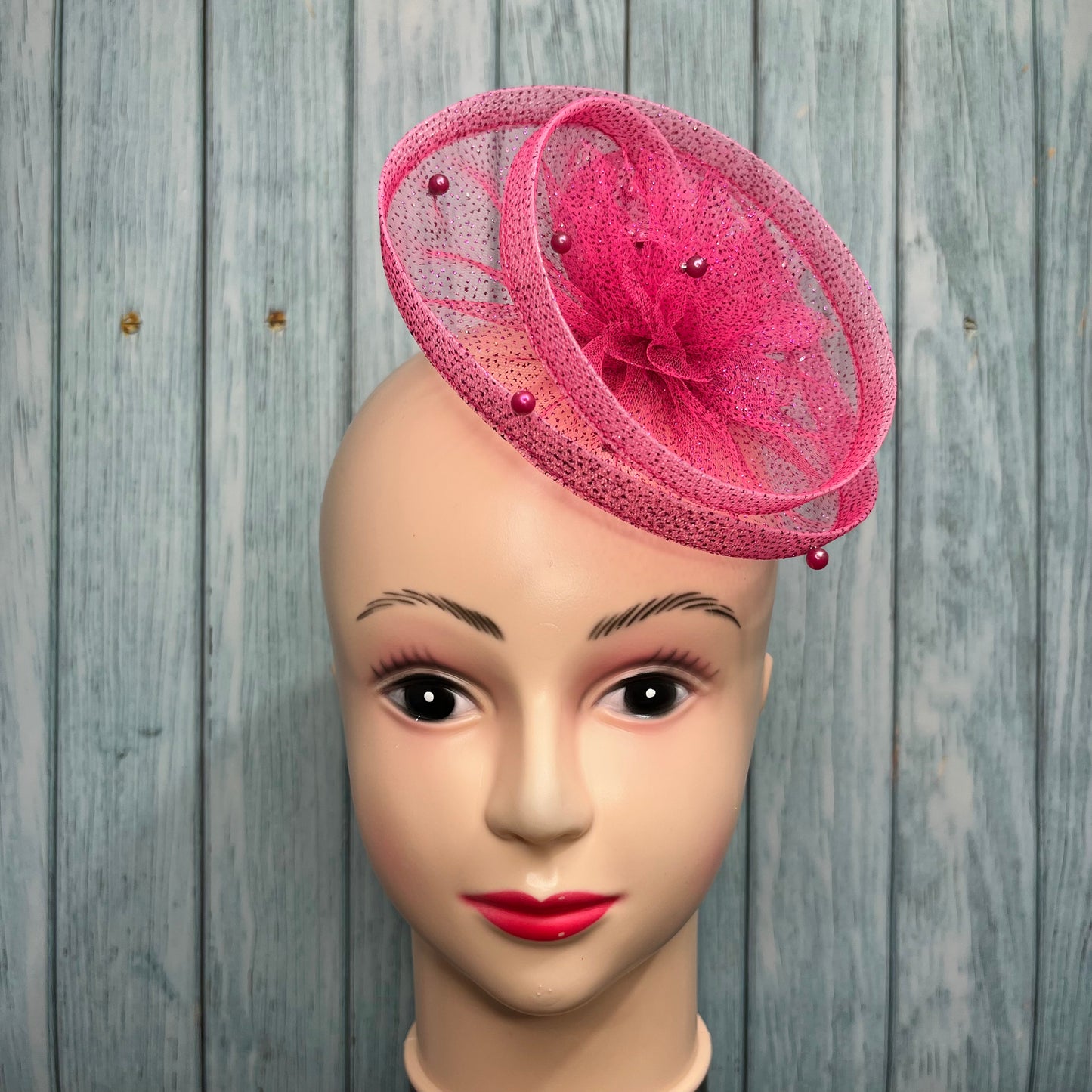 Gilded Enchantment Pink Sparkle Fascinator Hat