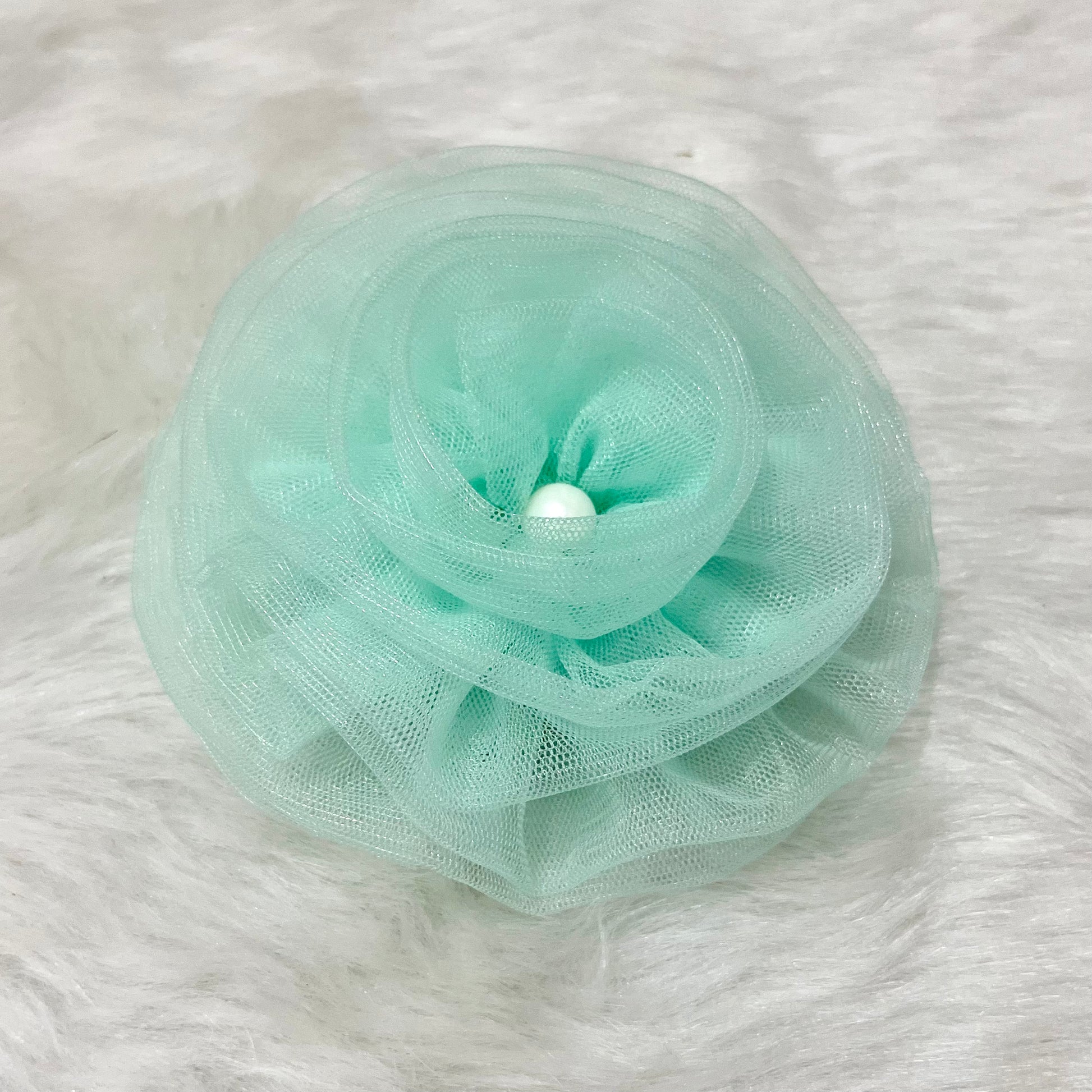 Princess Tiana Sea Green Flower Fascinator | Baby Girl Birthday Accessory