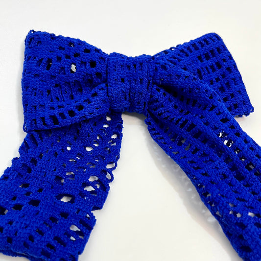 Royal Blue Lace Bow | Bow Hair Clip