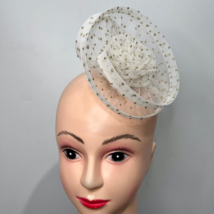 Twisted Ivory Off White Fascinator Hair Clip