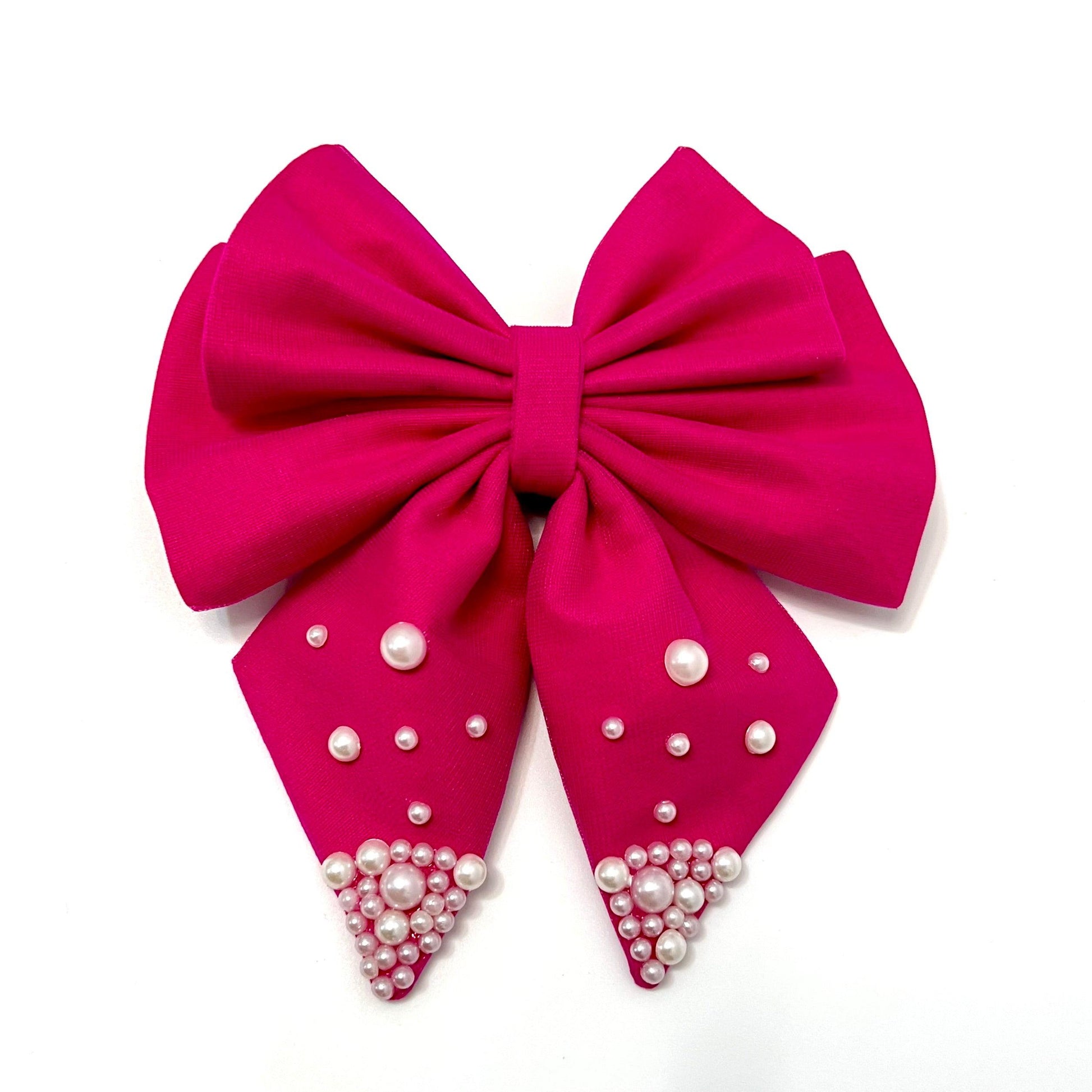 Princess Aurora Pink Bow with pearls | Designer Hair Bow