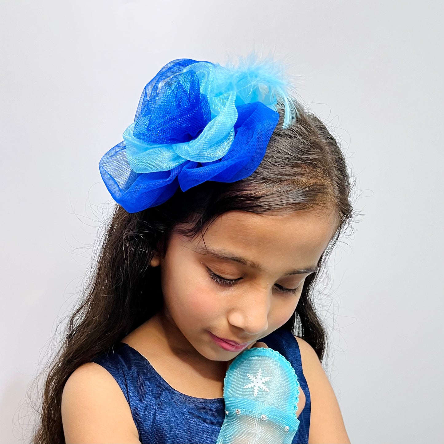 Blue flower fascinator | Baby Girl Nylon Headband