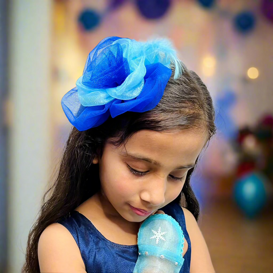 Blue flower fascinator | Baby Girl Nylon Headband