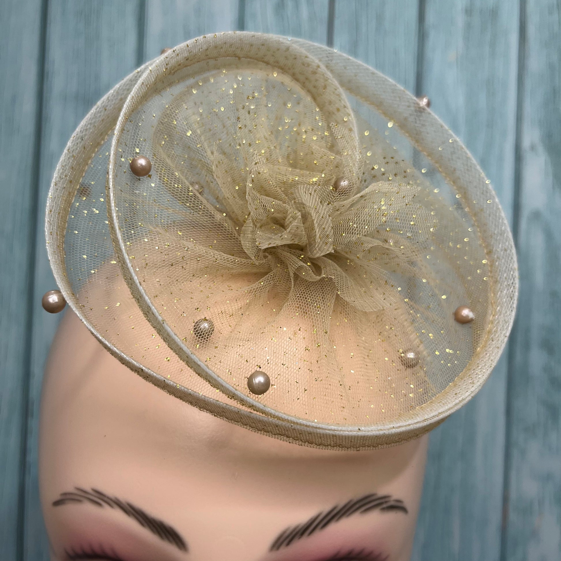 Golden Sparkle Fascinator Baby Girl Headband