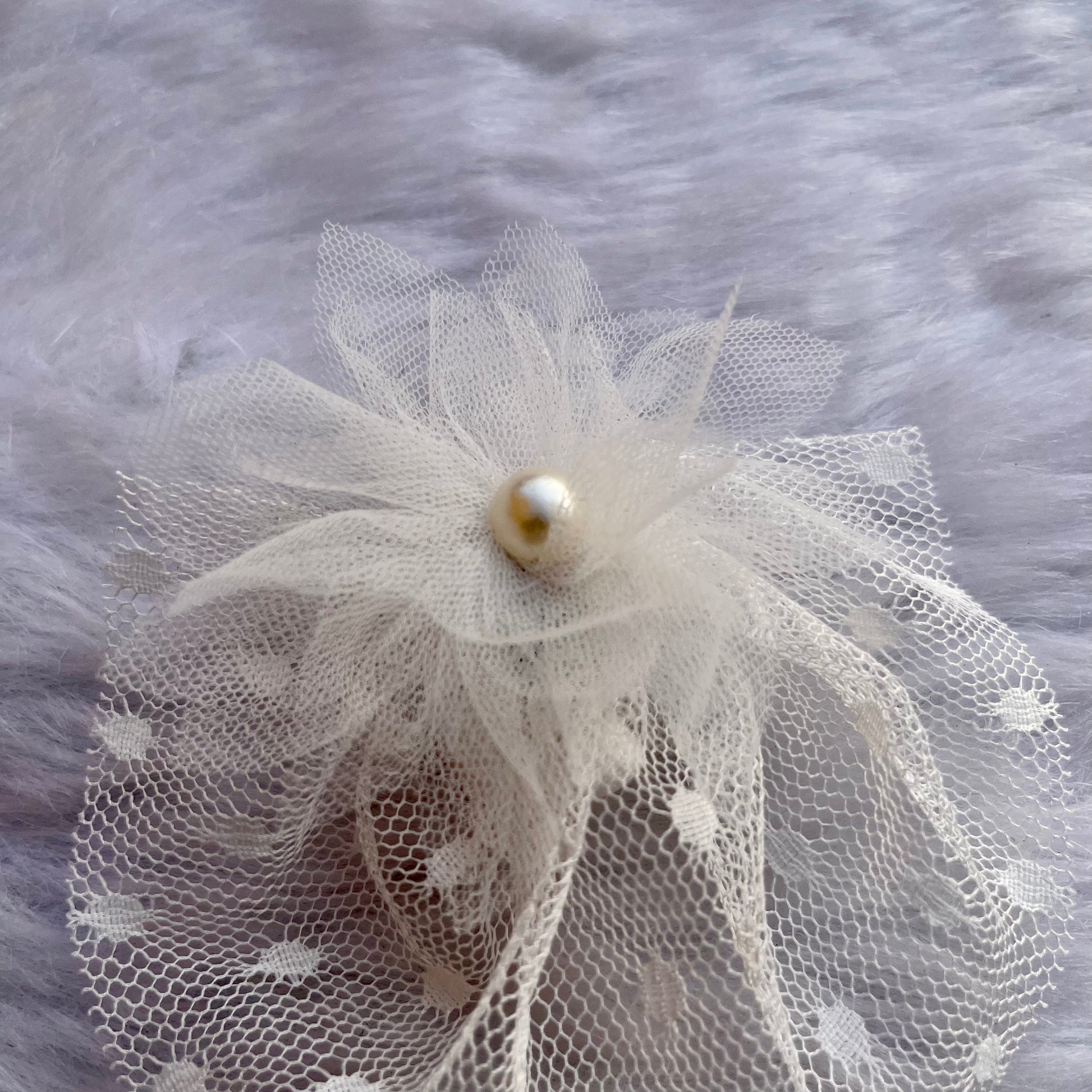 White Flower Hair Clip | Fascinator Half Hat