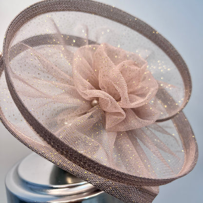 Rose Gold Fascinator Hat | Girl Hair Clip | Designer Headgear