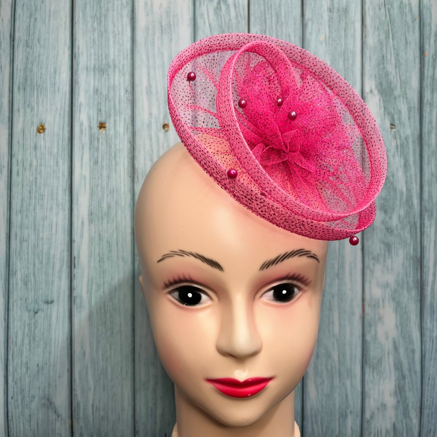 Gilded Enchantment Pink Sparkle Fascinator Headband | Couture headpiece