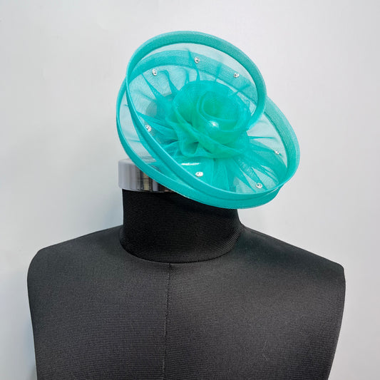 Sea Green Elegance Twisted Fascinator | Headband | Hair Clip