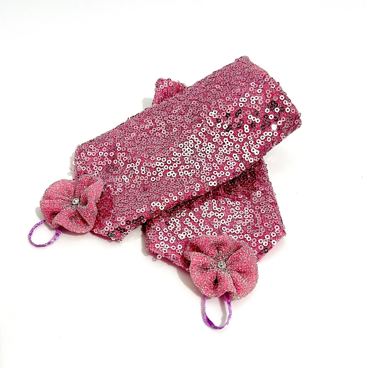 Pink Sequins Party Gloves for Girls