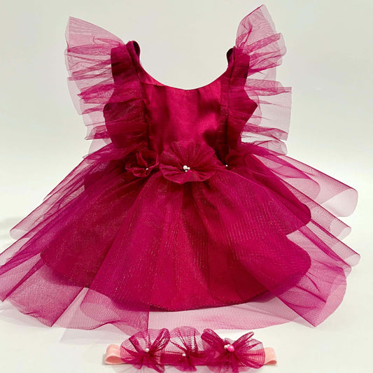 Flower Fairy Tulle Dress | Designer Baby Girl Wear