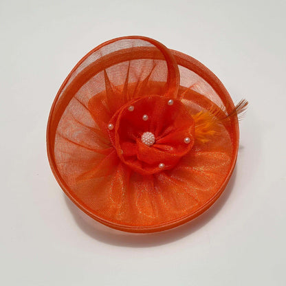 Orange Flower Fascinator | Birthday Hair Clip